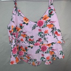 Lavender floral cami crop top